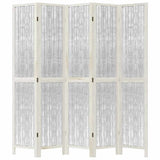 Room Divider 5 Panels White Solid Wood Paulownia 358679