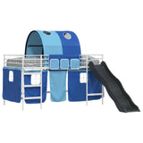 Kids'Loft Bed Frame White and Blue 90 x 200 cm Metal 42020860