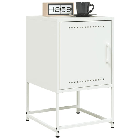 ZNTS Bedside Cabinets 2 pcs White 36x39x60.5 cm Steel 846457