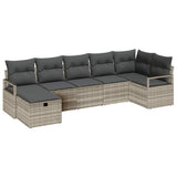 Sofa Set with Cushion with Storage 7 pcs Light Grey Poly Rattan 3359201