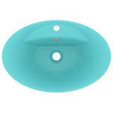 Luxury Basin Overflow Oval Matt Light Green 58.5x39 cm Ceramic 146936