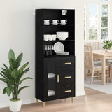 Highboard Black Oak 69.5 x 32.5 x 180 cm Engineered Wood 3416209