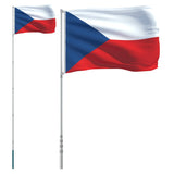 Czech Flag and Pole 5.55 m Aluminium 3147139
