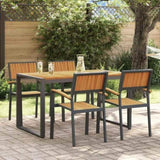 Garden Dining Set 5 pcs Black and brown 140 x 80 x 75 cm 3284383