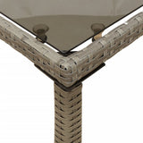 Garden Table with Glass Top Grey 115x54x74 cm Poly Rattan 365073