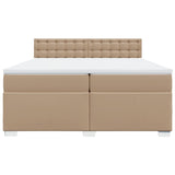 Box Spring Bed with Mattress Cappuccino 200x200 cm Faux Leather 3286139