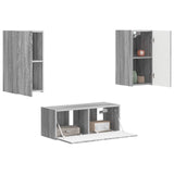 TV Cabinet Set Wall-mounted 2 pcs Grey Sonoma Engineered Wood 3408967