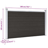 Fence Panel WPC 180x105 cm Black 148975