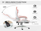 Computer Gaming Chair, PU Leather Desk Chair with Footrest, Swivel Task Chair with 135&deg Reclining T3398P342380