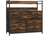 Rustic Chest of Seven Fabric Drawers - Rustic Brown T3398P329438