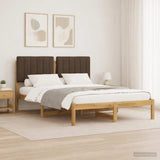 Bed Frame with Upholstered Headboard Whitewash and Taupe 904165