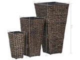 Raised Beds 3 pcs Water Hyacinth Dark Brown 45569