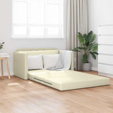 Sofa Bed Cream 124 x 71 x 78 cm Artificial Leather 4106709