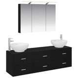 Bathroom Furniture Set 4 pcs Black Oak 3406936