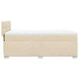 Box Spring Bed with Mattress Cream 90x200 cm Fabric 3285783