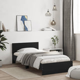 Bed Frame without Mattress with Headboard Black 100x200 cm 838618