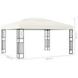 ZNTS Gazebo with LED String Lights 3x4 m Cream Fabric 3070328