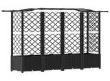 Raised Bed with Trellis and Roof Black 204 x 40 x 141 cm PP 42032538