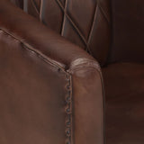 Tub Chair Dark Brown Real Leather 359640