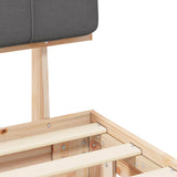 Bed Frame with Upholstered Headboard Natural and Dark grey 877410