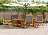 7 Piece Garden Dining Set Anthracite Fabric and Solid Wood 3281725