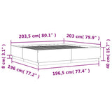 Bed Frame without Mattress Grey Sonoma 200x200 cm 3209679