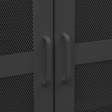 Storage Chest Black Metal 70 x 40 x 115 cm Industrial 339621