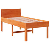 Bed Frame without Mattress Wax Brown 75x190 cm Small Single Solid Wood Pine 3309754