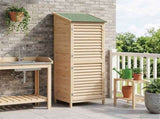 Garden Shed with Roof Natural 59 x 56 x 176 cm Solid Fir Wood 42033460