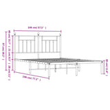 Bed Frame Black Steel 140x190 cm Bed Frame Rectangular 353537