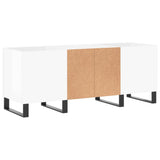 Record Cabinet High Gloss White 121x38x48 cm Engineered Wood 831686