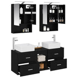 Bathroom Furniture Set 5 pcs Black Oak 3406760
