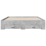 ZNTS Bed Frame with Drawers without Mattress Concrete Grey 140x200 cm 3280387