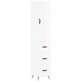 Highboard High Gloss White 34.5x34x180 cm Engineered Wood 3198827