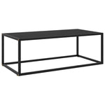 ZNTS Coffee Table Black with Black Glass 100x50x35 cm 322880