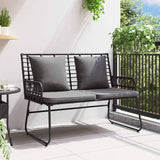 Garden Bench Black and Anthracite Poly rattan, steel 42010351