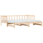 ZNTS Day Bed with Trundle without Mattress 90x190 cm Single Solid Wood 836162