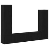 TV Cabinet Set 6 pcs Black Oak Engineered Wood 3333060