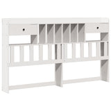 ZNTS Bookcase Bed without Mattress White 180x200 cm Super King Solid Wood Pine 3321841