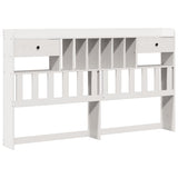 Bookcase Bed without Mattress White 180x200 cm Super King Solid Wood Pine 3321841