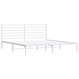 Metal Bed Frame without Mattress with Headboard White 180x200cm 352372