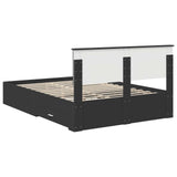 Bed Frame with Headboard Black 140 x 190 cm Engineered Wood 3410896