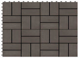 Decking Tile 22 pcs Dark Brown 30 x 30 cm WPC 3444841