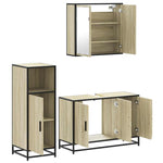 ZNTS 3 Piece Bathroom Furniture Set Sonoma Oak Engineered Wood 3300951