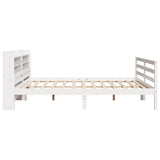 Bed Frame with Headboard without Mattress White 200x200 cm 3306693