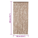 Fly Curtain Beige and Dark Brown 90x200 cm Chenille 377320