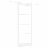 Sliding Door ORKDAL White 93 x 232 cm Solid Pine Wood and Glass 3331900