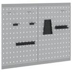ZNTS Pegboards 2 Pack with 8 Accessories, Grey, 50x80 cm Steel 4103483
