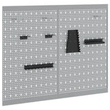 ZNTS Pegboards 2 Pack with 8 Accessories, Grey, 50x80 cm Steel 4103483