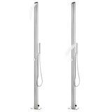 Garden Shower with Grey Base 225 cm Stainless Steel 3070785